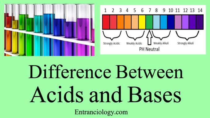 acids and bases differences entranciology