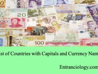 list of countries with currency names and capital entranciology