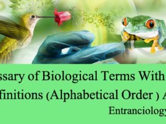 Glossary of Biological Terms With Full Definitions (Alphabetical Order ) A-C entranciology