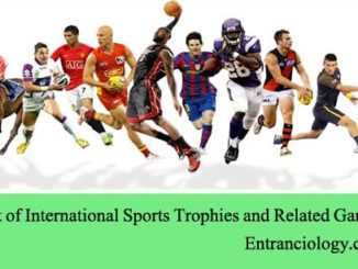 List of International Sports Trophies and Related Games entranciology
