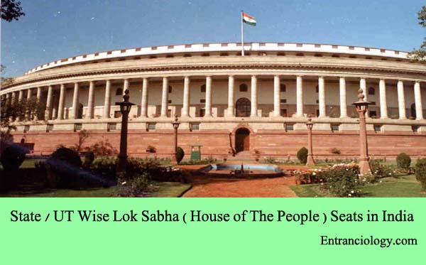 State UT Wise Lok Sabha ( House of The People ) Seats in India entranciology