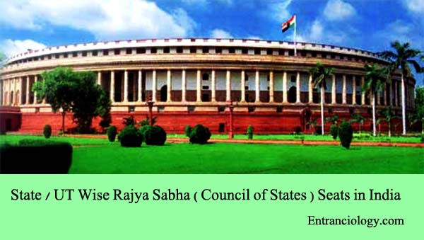 State UT Wise Rajya Sabha Council of States Seats in India entranciology