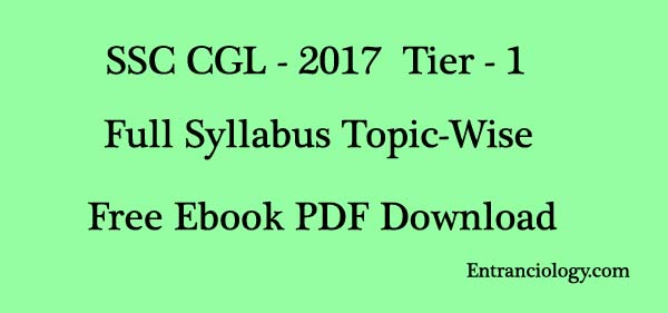 ssc cgl 2017-18 Full Syllabus tier - 1 ebook pdf download free entranciology.com