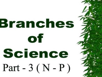 Branches of Science with Definition in Alphabetical Order Part - 3 N - P Entranciology